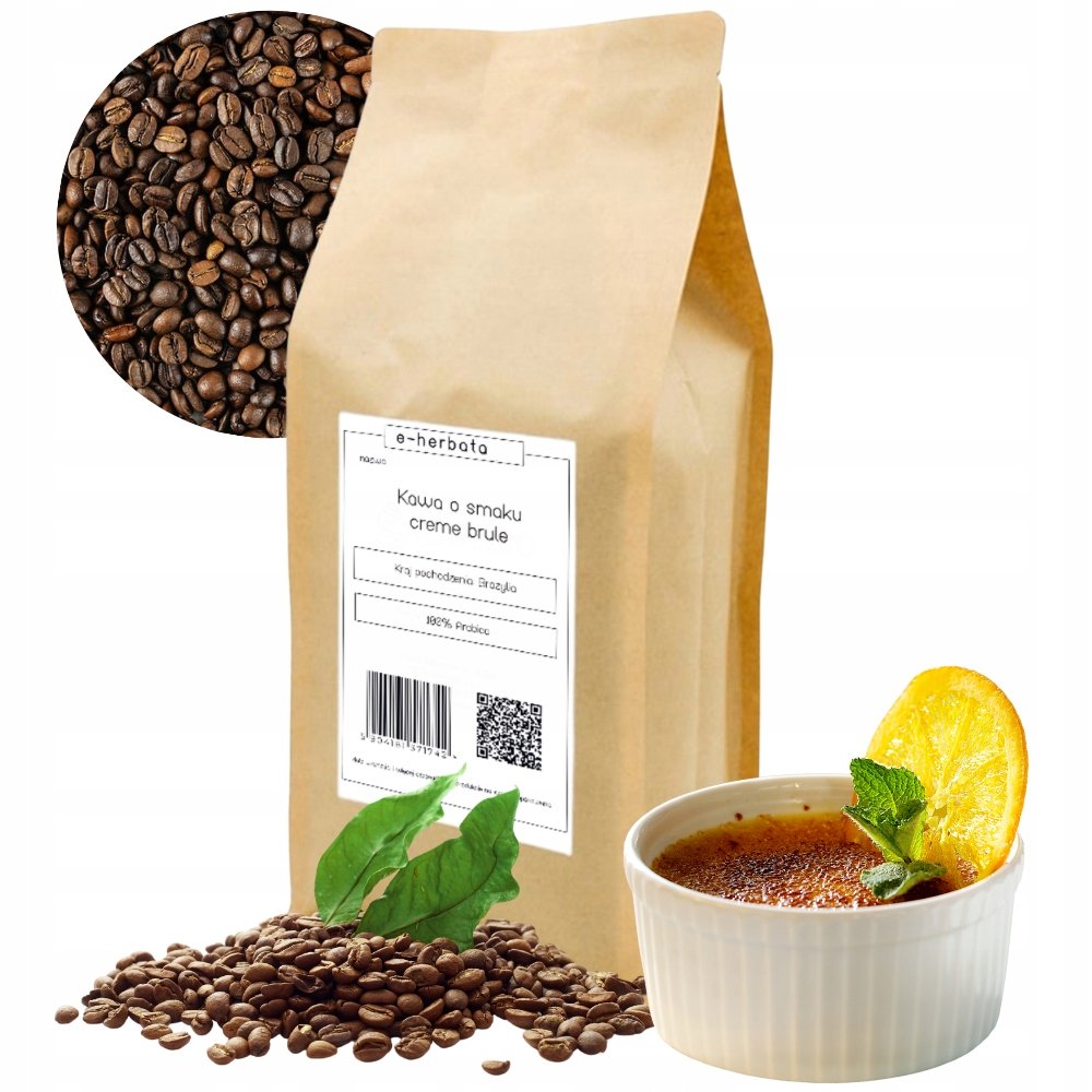 Kawa Ziarnista Arabica O Smaku Creme Brule Brazylia Santos 1KG