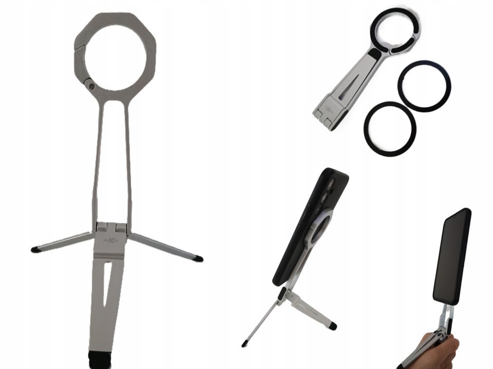 Stojak Magnetyczny uchwyt na telefon selfie stick jak MagSafe M40 srebrny
