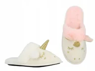 Kapcie damskie - Kapcie Papcie Damskie jednorożec białe różowe futrzane ciepłe r. 37 B967320 - miniaturka - grafika 1