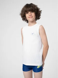 4F Tank top 4FJSS23TTSHM284 Biały Regular Fit - Koszulki i topy damskie - miniaturka - grafika 1
