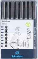 Przybory szkolne - Schneider Zestaw cienkopisów Pictus czarne 8 szt. - miniaturka - grafika 1