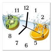Zegary - Zegar szklany ścienny Cichy Pomarańcze kiwi Owoc - miniaturka - grafika 1