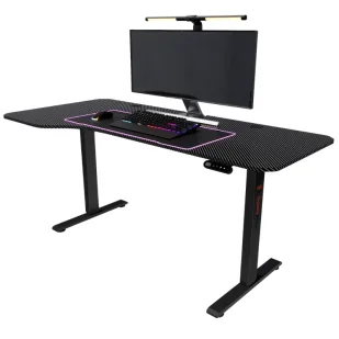 Electroprime Biurko gamingowe z podnoszonym blatem Flow 1675 czarne (160x75cm) - Biurka gamingowe - miniaturka - grafika 1