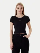 Koszulki i topy damskie - Calvin Klein T-Shirt LV047C200G Czarny Slim Fit - miniaturka - grafika 1