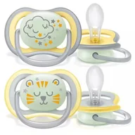 Smoczki uspokajające - Avent Philips Ultra Air Nighttime smoczek uspokajający 0-6m 2 sztuki [SCF376/01] - miniaturka - grafika 1