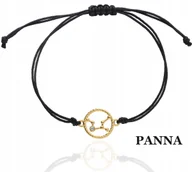 Bransoletki - ZŁOTA bransoletka sznurkowa PANNA konstelacja znak zodiaku srebro925 kolory - miniaturka - grafika 1