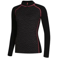 Koszulki sportowe damskie - Damska koszulka Zulu Merino 240 Zip Long Rozmiar: M / Kolor: czarny/różówy - miniaturka - grafika 1