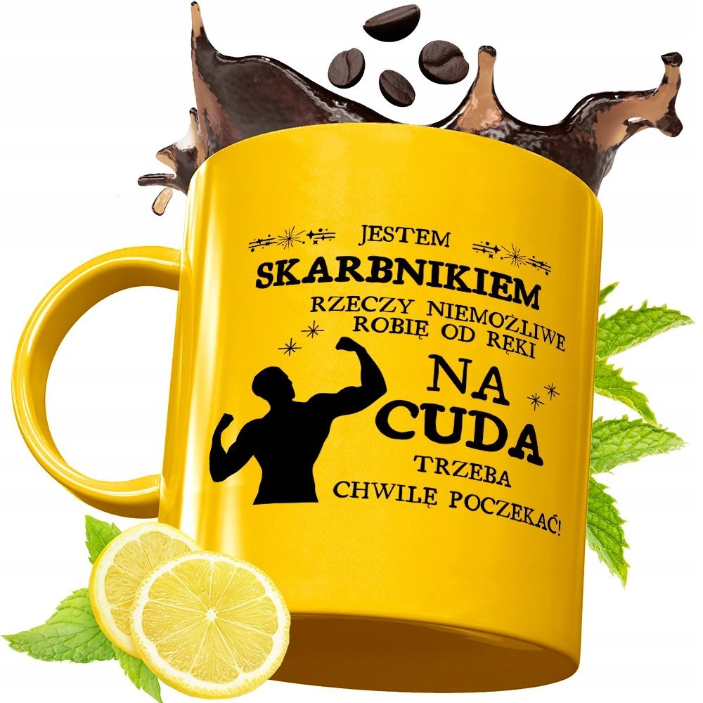 Złoty Kubek Premium Dla Skarbnika Prezent z Nadrukiem ze Zdjęciem + Opakowanie na prezent (wzór 04)