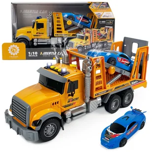 Ciężarówka Holownicza z EFEKTAMI i NAPĘDEM Laweta Pomoc Drogowa z Autem - Samochody i pojazdy dla dzieci - miniaturka - grafika 1