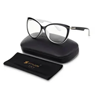 Okulary korekcyjne, oprawki, szkła - Damskie okulary zerówki do komputera z filtrem BLUE LIGHT Polarzone POL-BLF-560KA - miniaturka - grafika 1