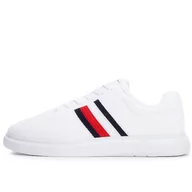 Trampki męskie - Buty Tommy Hilfiger Lightweight Cupsole FM0FM04587-YBS - białe - miniaturka - grafika 1
