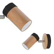 Lampy ścienne - Milagro MLP9013 BARON BLACK 1xGU10/8W DREWNO + METAL WOOD + METAL - miniaturka - grafika 1