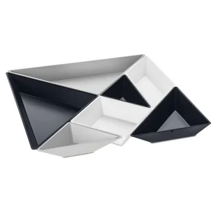 Koziol Tace do serwowania przekąsek Tangram Ready 7 el. czarno-białe 3480334 - Tace i patery - miniaturka - grafika 2