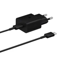 Ładowarki do telefonów - Samsung ładowarka sieciowa USB Typ C 15W PD AFC + kabel USB Typ C czarny (EP-T1510XBEGEU) - miniaturka - grafika 1