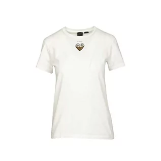 Koszulki i topy damskie - Pinko Koszulka damska Trapani Jersey bawełna, Z07_biały jedwab, S - grafika 1