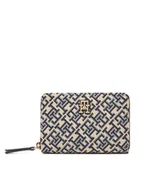 Portfele - Tommy Hilfiger Duży Portfel Męski Th Jacquard Med Za AW0AW17479 Granatowy - miniaturka - grafika 1