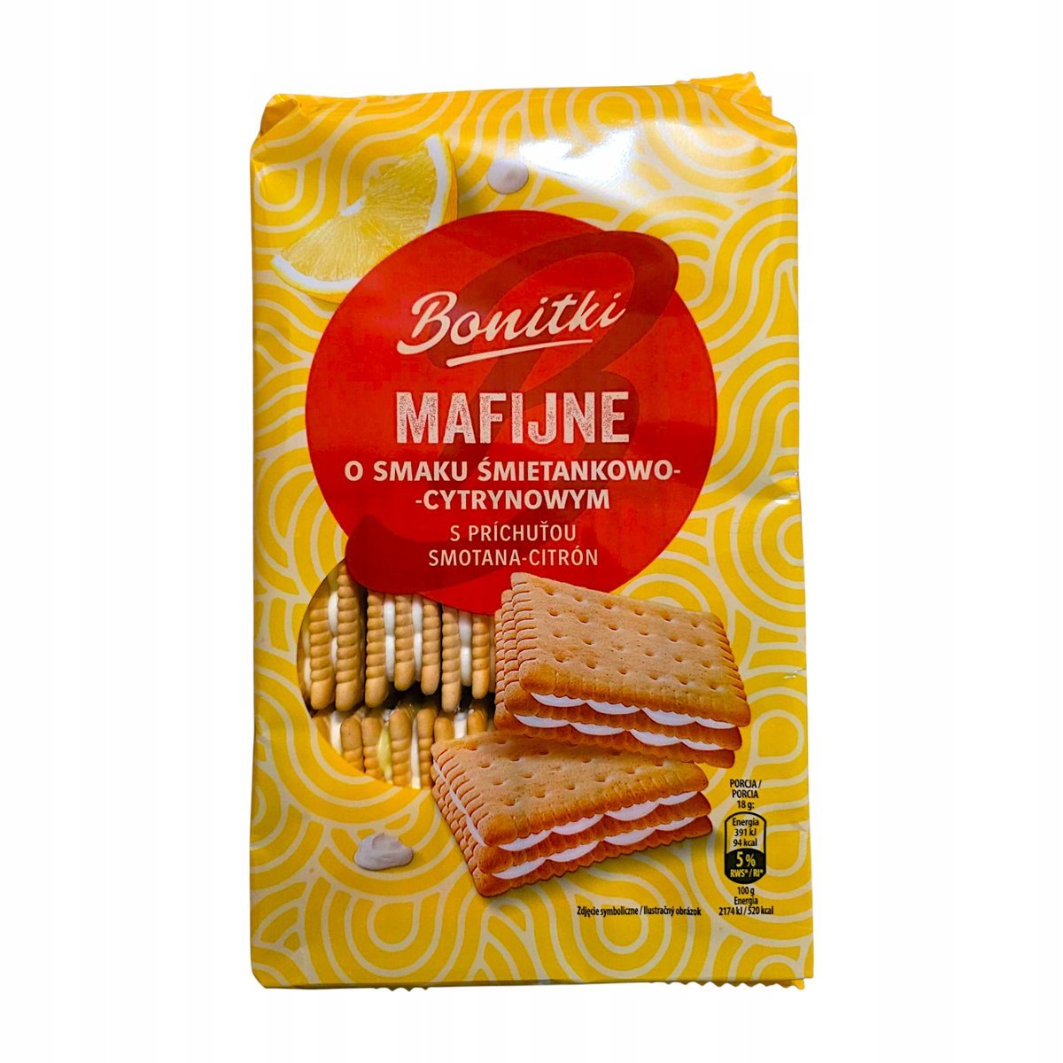 Ciastka Bonitki o smaku śmietankowo-cytrynowym 330g Mafijne
