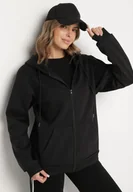 Bluzy męskie - Czarna Rozpinana Bluza z Bawełną i Kapturem Typu Oversize Diosa - miniaturka - grafika 1