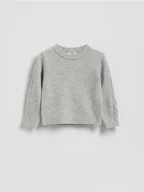 Bluzy dla dziewczynek - Reserved - Gładki sweter - jasnoszary - miniaturka - grafika 1