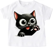 Koszulki dla dziewczynek - dziecięca koszulka ze śmiesznym kotem kotek9 - miniaturka - grafika 1
