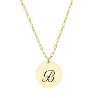 Naszyjniki - Naszyjniki z literką Twoje inicjały na delikatnej zawieszce złoconej zawieszce na łańcuszku B - Manoki - miniaturka - grafika 1