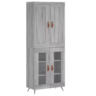 Witrynka szary dąb sonoma 69,5x34x180cm materiał drewnopochodny Lumarko! - Witryny Witrynka szary dąb sonoma 69,5x34x180cm materiał drewnopochodny Lumarko! - Witryny - miniaturka - grafika 3