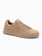 Moda i Uroda OUTLET - Jednolite casualowe męskie buty jasnobrązowe V1 OM-FOCS-0151 43 - miniaturka - grafika 1