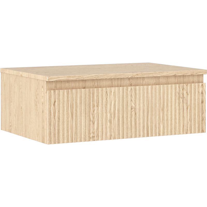 Mexen Rivel szafka łazienkowa podumywalkowa 70 cm z blatem, 1 szuflada, ryflowana , dąb - 91A20-07023-1-BFC81