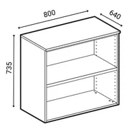 Szafy biurowe - Szafa biurowa z drzwiami PRIMO WOOD, 735 x 800 x 640 mm, wiśnia - miniaturka - grafika 1