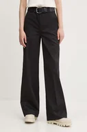 Spodnie damskie - Dickies spodnie WIDE LEG WORK PANT W damskie kolor czarny szerokie high waist DK0A4YSE - miniaturka - grafika 1