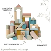Klocki - Klocki drewniane pastelowe 60 szt. Micki - miniaturka - grafika 1