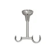 Akcesoria do wystroju okien - Wspornik kolor efekt stali nierdzewnej sufitowy podwójny 25+19 mm, długość110 mm Bojanek - miniaturka - grafika 1