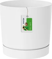 Donice - Prosperplast Doniczka na kwiaty Donica z podstawką Tubo P Biała - miniaturka - grafika 1