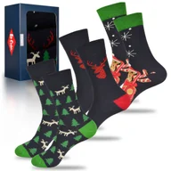 Skarpetki męskie - Lee Cooper Świąteczne Skarpety Męskie Ciastek 3 Sztuki Na Prezent Rozmiar 39-42 - miniaturka - grafika 1