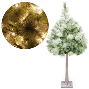 Drzewko świąteczne 150 cm z oświetleniem LED choinka na pniu ośnieżona - Choinki Drzewko świąteczne 150 cm z oświetleniem LED choinka na pniu ośnieżona - Choinki - miniaturka - grafika 1