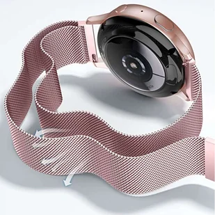 Bransoleta Uniwersalna Alogy Milanese Magnetic Strap Pasek z magnesem do smartwatcha 22mm Różowy - Akcesoria do smartwatchy - miniaturka - grafika 3