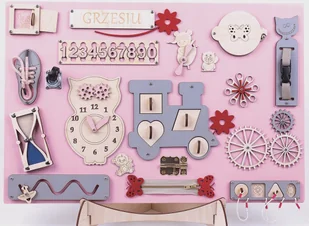 Tablica manipulacyjna sensoryczna XXL różowa ze stojakiem !! - Zabawki sensoryczne Tablica manipulacyjna sensoryczna XXL różowa ze stojakiem !! - Zabawki sensoryczne - miniaturka - grafika 1