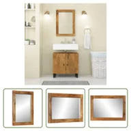 Lustra - The Living Store Lustro 70x50 cm lite drewno mango i szkło - miniaturka - grafika 1