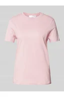 Koszulki i topy damskie - T-shirt z prążkowanym okrągłym dekoltem - Selected Femme - miniaturka - grafika 1