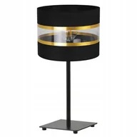 Lampy stojące - Lampa nocna stołowa Elegance Gold Gia modern 1xE27 20cm klosz walec czarny Light Home LH - miniaturka - grafika 1