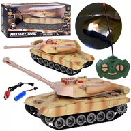 Zabawki zdalnie sterowane - Zdalnie Sterowany Czołg Pojazd Samochód Wojskowy Zabawka Światła Led - miniaturka - grafika 1
