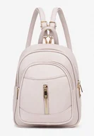 Plecaki - Szary Plecak z Ozdobnym Suwakiem na Cienkich Regulowanych Ramiączkach Jalatia - miniaturka - grafika 1