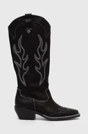 Kozaki damskie - Steve Madden kowbojki skórzane Wenda damskie kolor czarny na słupku SM11003097 - miniaturka - grafika 1