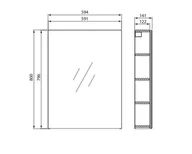 Szafki łazienkowe - Cersanit City Szafka lustrzana 59,4x14,1x80 cm biała S584-024-DSM - miniaturka - grafika 1