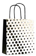 Opakowania i torebki na prezenty - Torebki ozdobne metalizowane czarno-białe 12 szt. - miniaturka - grafika 1