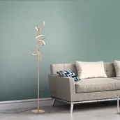 Lampy stojące - Paul Neuhaus Designerska lampa podłogowa z mosiądzu z diodą LED i ściemniaczem - Krisscross - miniaturka - grafika 1