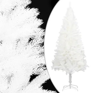vidaXL Sztuczna choinka ze stojakiem, biała, 120 cm, PE - Choinki - miniaturka - grafika 1