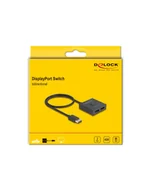 Akcesoria do monitorów - DeLOCK DisplayPort Switch 2 > 1 bidirectional 8K Kolor: CZARNY, 50cm 18906 - miniaturka - grafika 1