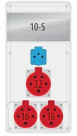 Rozdzielnie elektryczne - Pawbol Rozdzielnica R-BOX SLIM 2x16A/5p 1x32A/5p 1x250V 10S B.SLIM-10S-4BR B.SLIM-10S-4BR - miniaturka - grafika 1