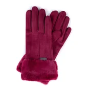 Rękawiczki - Damskie rękawiczki ze sztucznym futerkiem - miniaturka - grafika 1